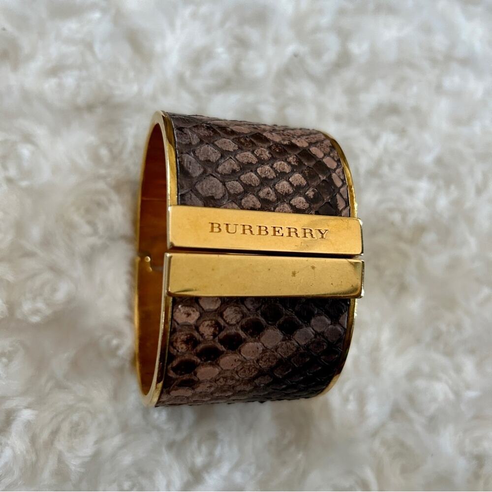 Burberry  Authentic Python Skin & Netak Cuff Bracelet - Picture 5 of 8
